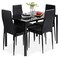 Best Choice Products 5-Piece Kitchen Dining Table Set w/ Glass Tabletop, 4 Faux Leather Chairs